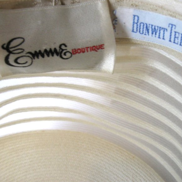 Vintage EMME Boutique Sheer Organdy Hat, Bonwit Teller, 1970's - Picture 4 of 4